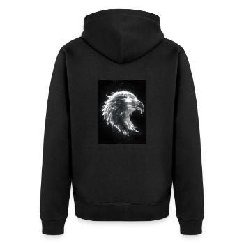 Adler Silhouette Licht Geschenk - Unisex Premium Bio Zip Hoodie - Schwarz - Hinten - Nico (187cm)