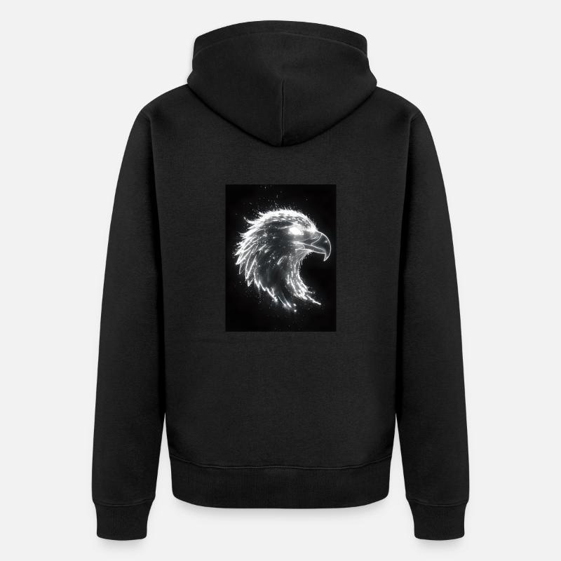 Eagle Silhouette Light Gift - Veste à capuche bio Premium Unisexe - noir