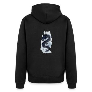 Cadeau de la mythologie de la Chine du dragon - Veste à capuche bio Premium Unisexe - noir - Dos - Nico (187cm)