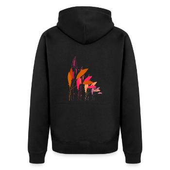 Pflanzen - Unisex Premium Bio Zip Hoodie - Schwarz - Hinten - Nico (187cm)