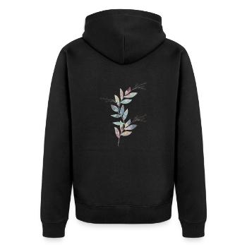 Kollorische Pflanze - Unisex Premium Bio Zip Hoodie - Schwarz - Hinten - Nico (187cm)