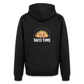 Taco Time Funny Womens Fitness Gym Workout - Veste à capuche bio Premium Unisexe - noir - Dos - Nico (187cm)