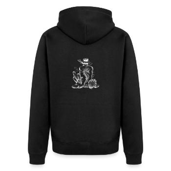 Seepferdchen Glas Meer - Unisex Premium Bio Zip Hoodie - Schwarz - Hinten - Nico (187cm)