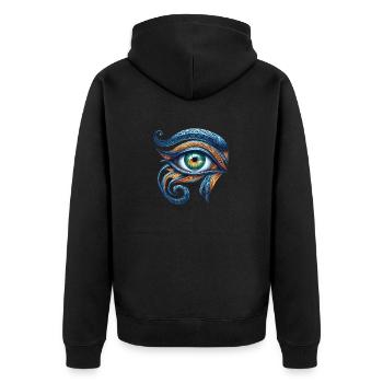 Calamaya - Eye of Horus - Œil oudjat - Veste à capuche bio Premium Unisexe - noir - Dos - Nico (187cm)