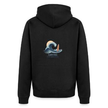 Le surf est ma vague de vie – Surfer & Ocean - Veste à capuche bio Premium Unisexe - noir - Dos - Nico (187cm)