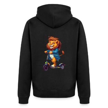 Rouleau de lion - Veste à capuche bio Premium Unisexe - noir - Dos - Nico (187cm)