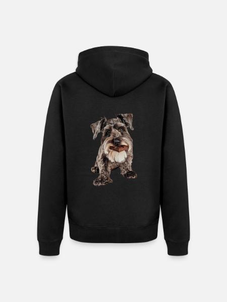 Zwergschnauzer - Unisex Premium Bio Zip Hoodie - Schwarz