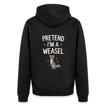Wiesel - Unisex Premium Bio Zip Hoodie - Schwarz - Hinten - Nico (187cm)