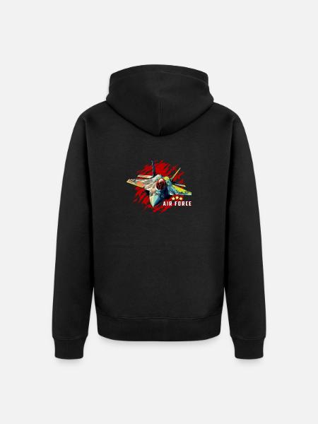 AIR FORCE - Unisex Premium Organic Zip Hoodie - black