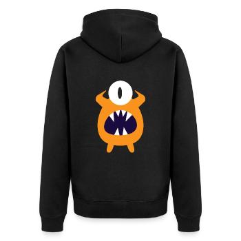 yellow screaming monster - Unisex Premium Organic Zip Hoodie - black - Back - Nico (187cm)