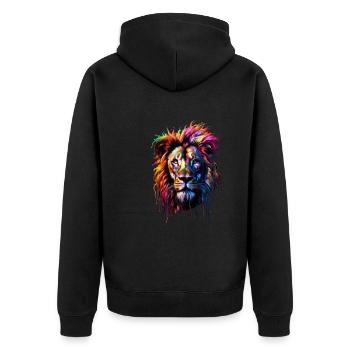 Lion arc-en-ciel - Veste à capuche bio Premium Unisexe - noir - Dos - Nico (187cm)