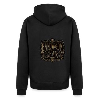 Bandwagon Fan 14 - Unisex Premium Bio Zip Hoodie - Schwarz - Hinten - Nico (187cm)