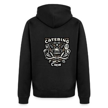 Catering Crew 5 - Unisex Premium Bio Zip Hoodie - Schwarz - Hinten - Nico (187cm)