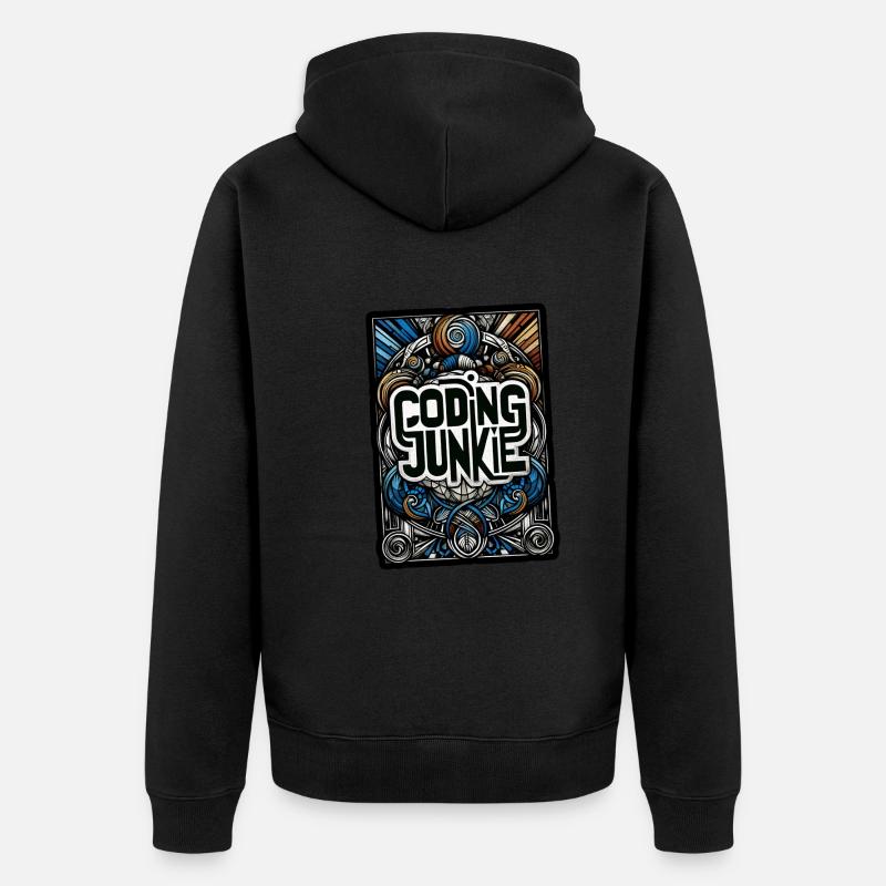 Coding Junkie 14 - Unisex Premium Organic Zip Hoodie - black