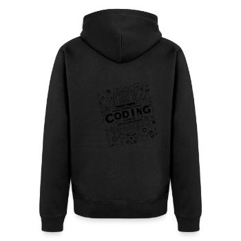 Coding Junkie 9 - Veste à capuche bio Premium Unisexe - noir - Dos - Nico (187cm)