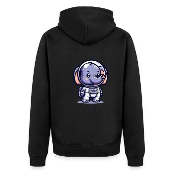 Éléphant mignon astronaute - Veste à capuche bio Premium Unisexe - noir - Dos - Nico (187cm)