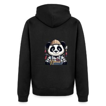 Artisan panda mignon - Veste à capuche bio Premium Unisexe - noir - Dos - Nico (187cm)