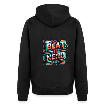 Battez-le Nerd 11 - Veste à capuche bio Premium Unisexe - noir - Dos - Nico (187cm)