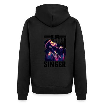 Dibs On The Lead Singer 5 - Unisex Premium Organic Zip Hoodie - black - Back - Nico (187cm)