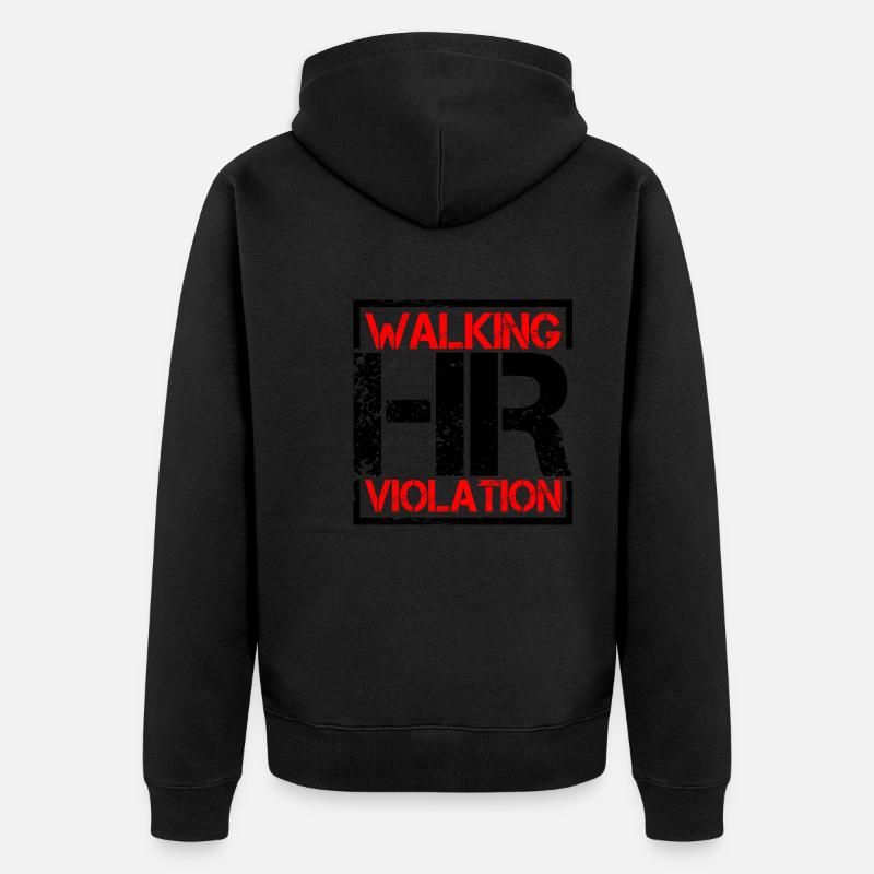 Walking Hr Violation 6 - Unisex Premium Bio Zip Hoodie - Schwarz