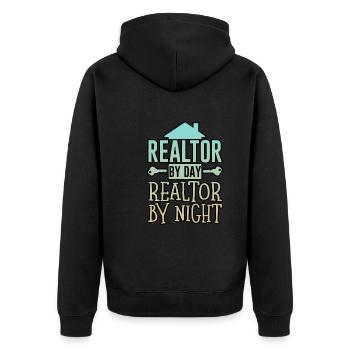 Realtor By Day Realtor By Night 4 - Unisex Premium Organic Zip Hoodie - black - Back - Nico (187cm)