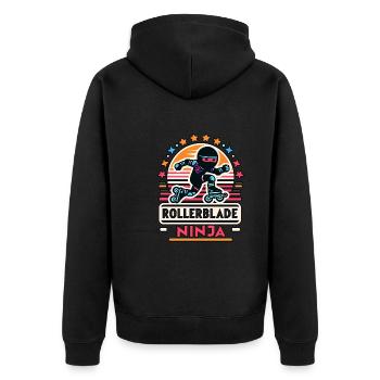 Rollerblade Ninja 7 - Unisex Premium Bio Zip Hoodie - Schwarz - Hinten - Nico (187cm)