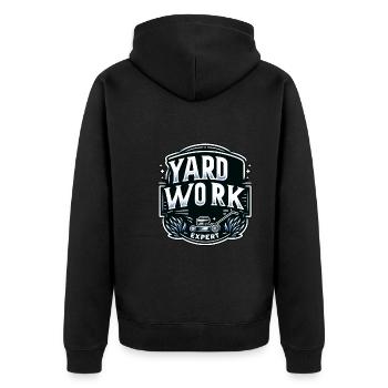 Yard Work Expert 13 - Unisex Premium Bio Zip Hoodie - Schwarz - Hinten - Nico (187cm)