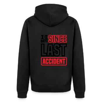 0 jours depuis le dernier accident 34 - Veste à capuche bio Premium Unisexe - noir - Dos - Nico (187cm)