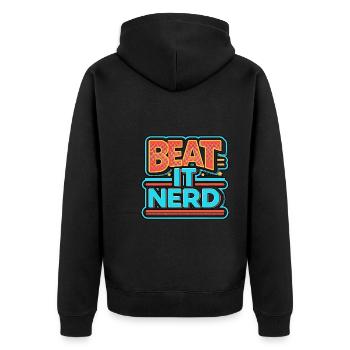 Battez-le Nerd 8 - Veste à capuche bio Premium Unisexe - noir - Dos - Nico (187cm)