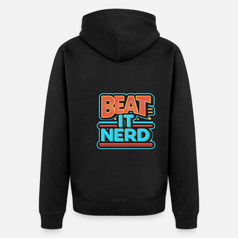 Beat it Nerd 8 - Unisex Premium Bio Zip Hoodie - Schwarz