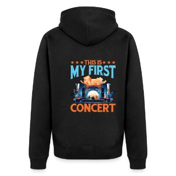 This Is My First Concert 72 - Unisex Premium Organic Zip Hoodie - black - Back - Nico (187cm)