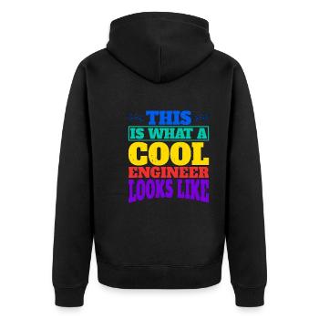 This Is What A Cool Engineer Looks Like 2 - Unisex Premium Organic Zip Hoodie - black - Back - Nico (187cm)