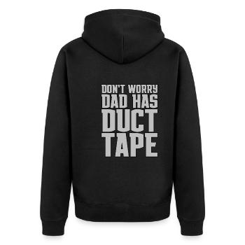 Don't Worry Dad Has Duct Tape - Unisex Premium Organic Zip Hoodie - black - Back - Nico (187cm)