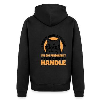 Je n’ai pas d’attitude 7 - Veste à capuche bio Premium Unisexe - noir - Dos - Nico (187cm)