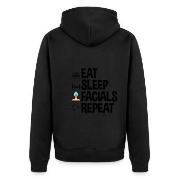Manger des soins du visage Sleep Répéter 2 - Veste à capuche bio Premium Unisexe - noir - Dos - Nico (187cm)