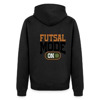 Futsal Mode On 13 - Unisex Premium Organic Zip Hoodie - black - Back - Nico (187cm)