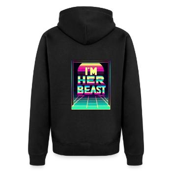I'm Her Beast 6 - Unisex Premium Organic Zip Hoodie - black - Back - Nico (187cm)