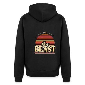 I'm Her Beast 8 - Unisex Premium Organic Zip Hoodie - black - Back - Nico (187cm)