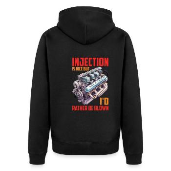 Injection Is Nice But I'd Rather Be Blown 16 - Unisex Premium Organic Zip Hoodie - black - Back - Nico (187cm)
