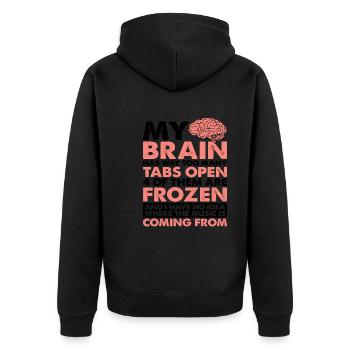My Brain Has Way Too Many Tabs Open 5 - Unisex Premium Bio Zip Hoodie - Schwarz - Hinten - Nico (187cm)