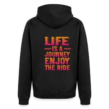 La vie est un voyage, profitez de la balade 8 - Veste à capuche bio Premium Unisexe - noir - Dos - Nico (187cm)