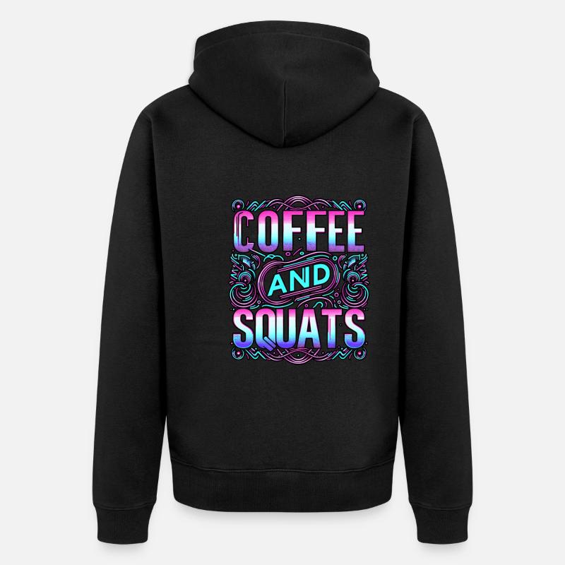 Café Et Squats 10 - Veste à capuche bio Premium Unisexe - noir