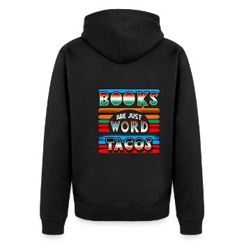 Les livres ne sont que des tacos de mots 16 - Veste à capuche bio Premium Unisexe - noir - Dos - Nico (187cm)