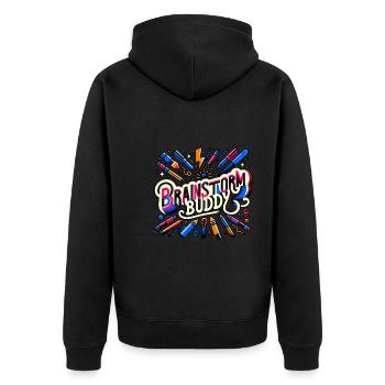 Brainstormy Buddy 10 - Veste à capuche bio Premium Unisexe - noir - Dos - Nico (187cm)