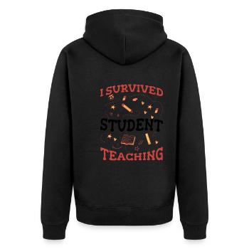 J’ai survécu à l’enseignement aux étudiants 5 - Veste à capuche bio Premium Unisexe - noir - Dos - Nico (187cm)