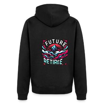 Futur retraité 5 - Veste à capuche bio Premium Unisexe - noir - Dos - Nico (187cm)