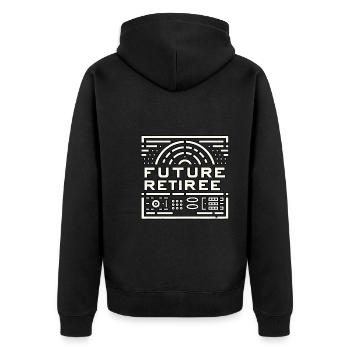 Futur retraité 6 - Veste à capuche bio Premium Unisexe - noir - Dos - Nico (187cm)