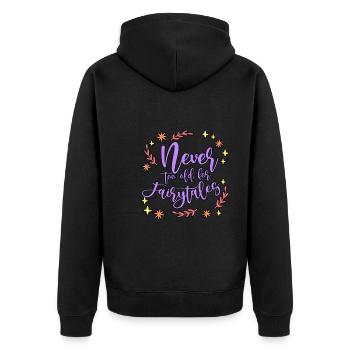Never Too Old For Fairytales 4 - Unisex Premium Bio Zip Hoodie - Schwarz - Hinten - Nico (187cm)