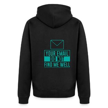 Votre email ne m’a pas trouvé bien 8 - Veste à capuche bio Premium Unisexe - noir - Dos - Nico (187cm)
