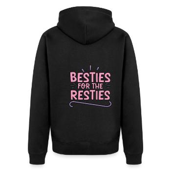 Besties For The Resties 4 - Unisex Premium Bio Zip Hoodie - Schwarz - Hinten - Nico (187cm)